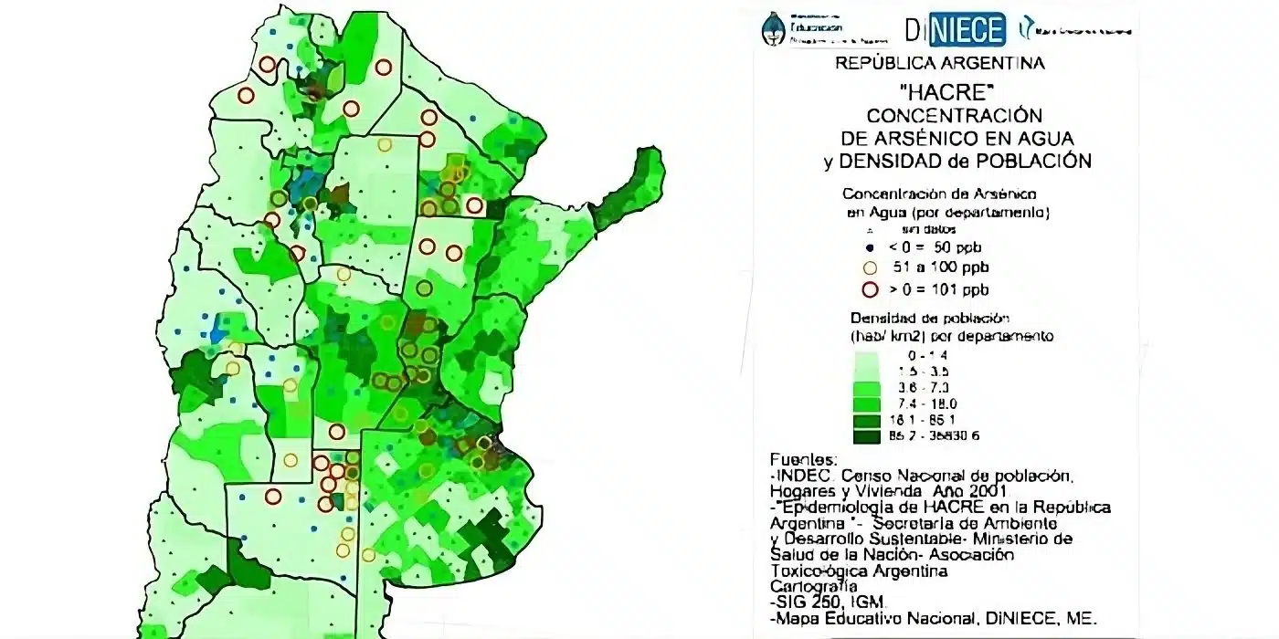 Mapa Arsenico Argentia - Filtros para arsenico