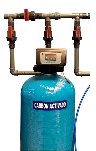 Filtro de Carbón Activado cabezal electrónico para regeneración automática.