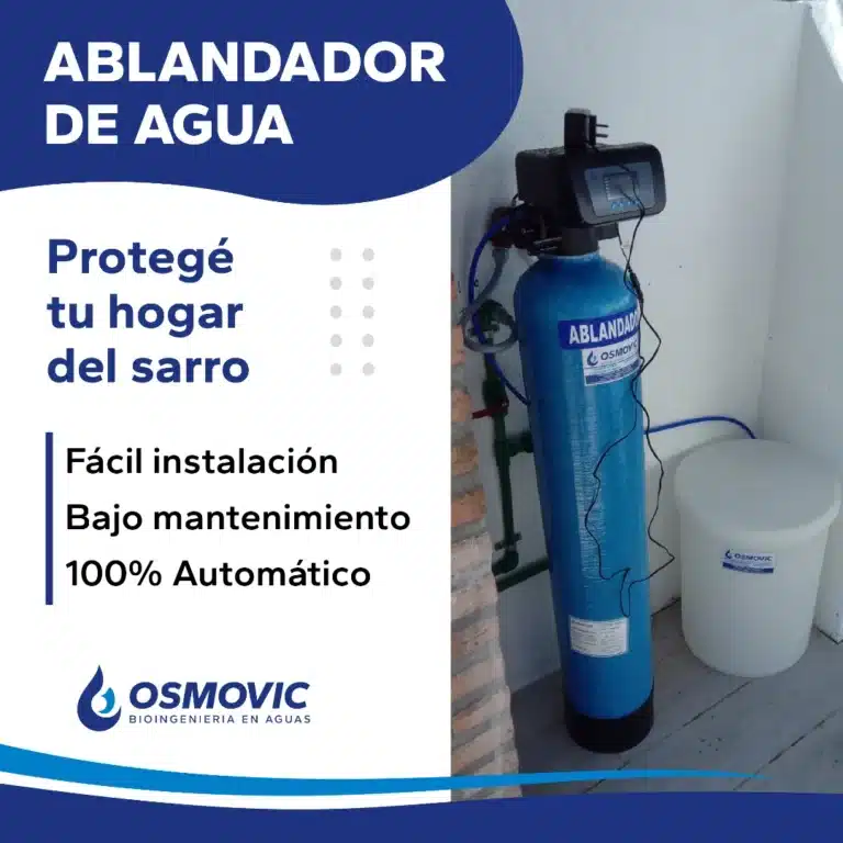 Ablandador de agua Osmovic eliminando el sarro del agua.