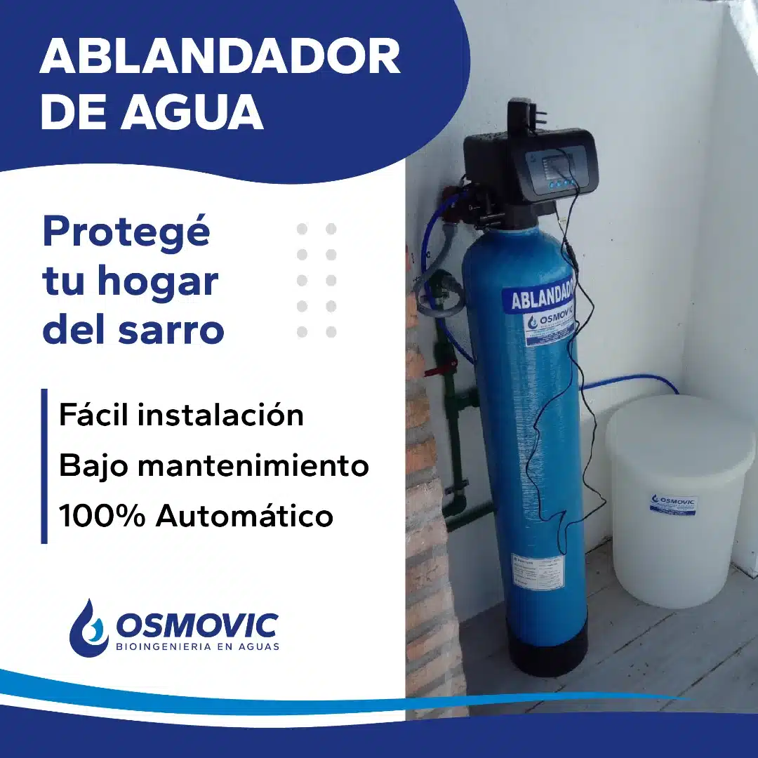 Ablandador de agua Osmovic eliminando el sarro del agua.